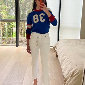 New w/labels ZARA crop white denim jeans